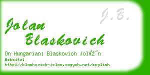 jolan blaskovich business card